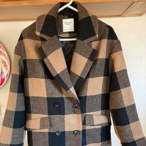Abercrombie & Fitch plaid coat sz XXS